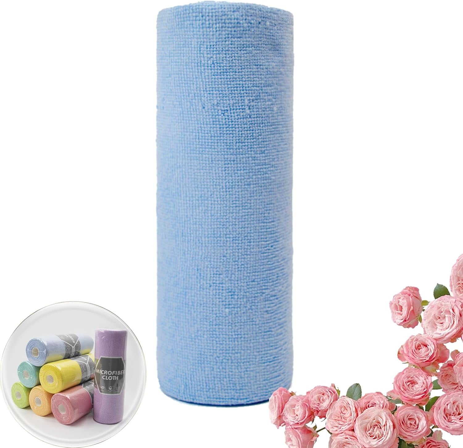 Reusable Microfiber Paper Towels Roll, 2025 New  Microfiber Paper Towels Roll, Reusable Paper Towels Washable Roll, Ultra Absorbent Dish Rags for Kitchen, Car, Dishes
