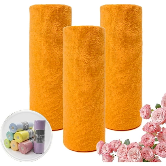 Reusable Microfiber Paper Towels Roll, 2025 New  Microfiber Paper Towels Roll, Reusable Paper Towels Washable Roll, Ultra Absorbent Dish Rags for Kitchen, Car, Dishes