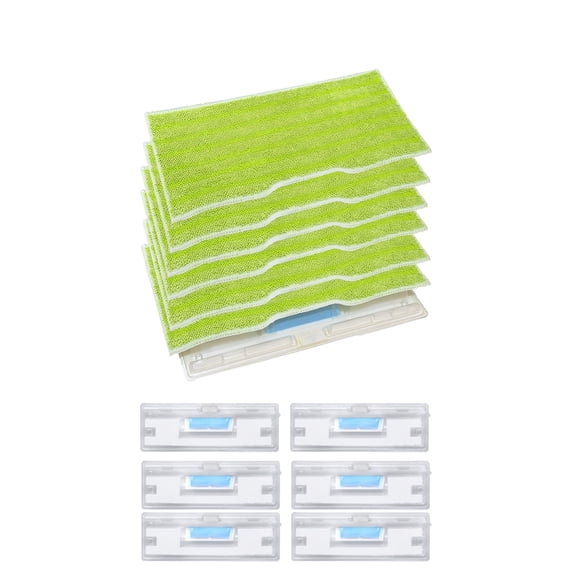 Reusable Mop Pad Refills Compatible with Shark VACMOP VM252 VM250 VM205 VM200 VM190 VC205 QM250, Vacuum Mop Pad Refills, Washable mop pad with a Reusable Dirt Chamber(6+6 Packs Green)