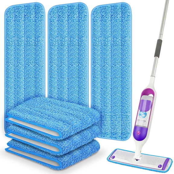 Reusable Mop Pads Compatible with  PowerMop, Microfiber Pads Refills for 13''-15'' Spray Mop, Wood Floor Replacement Refill Machine Washable for Multi-Surface Floor Cleaning, 6 Pack