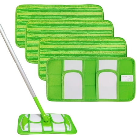Reusable Mop Pads Compatible with SwifferSweeper Mops,Microfiber Wet Pads Refill Dry Sweeping Cloths Washable Dust Floor Cleaner for Wood Floor Cleaning