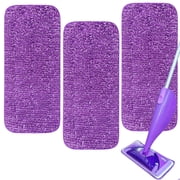 Reusable Mop Pads Compatible with SwifferWet Jet, Wet Jet Pads Refills , 3 Pack Microfiber Replacement Pads for Hardwood Floor Cleaning, Dry Wet Mopping Cloths for 12" Wet Jet Refill