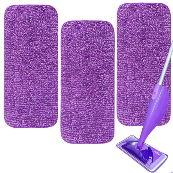 Reusable Mop Pads Compatible with SwifferWet Jet, Wet Jet Pads Refills , 3 Pack Microfiber Replacement Pads for Hardwood Floor Cleaning, Dry Wet Mopping Cloths for 12" Wet Jet Refill