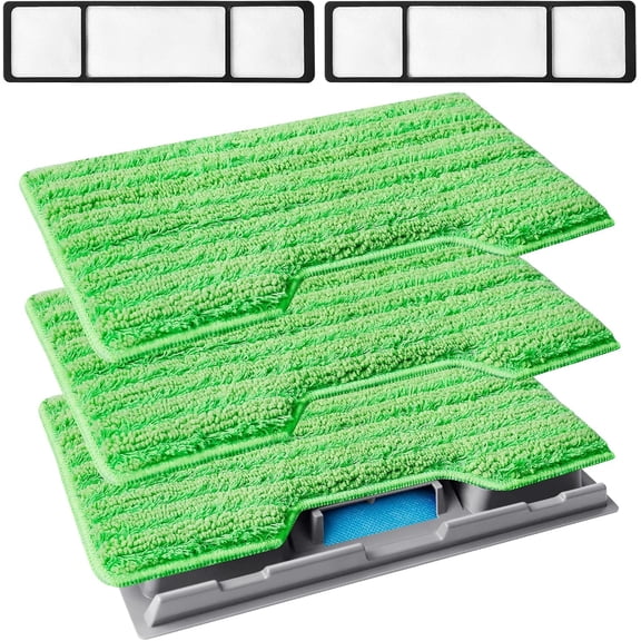 Reusable Mop Pads Refills, Mop Replacement Pads Compatible with Shark Vac Mop VM252 VM180 VM401 VM200 VC205 VM250 QM250 VM190, Hardwood Floor Mop Pad with Upgraded Dirt Chamber (1+2+3 Pads)