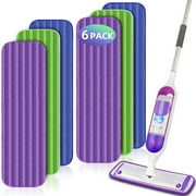 Reusable Power Mop Pads Refills for SwifferPower Mop, MYSPRI Washable Microfiber Mop Pads for Multi-Surfaces Floor Cleaning, 6 Pack
