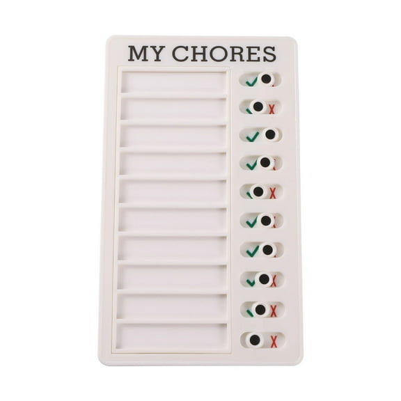 Reusable My Chores Checklist Daily Planner Memo Plastic Board Chore Chart Responsibility Behavior for Kid Self-discipline Card Blank White