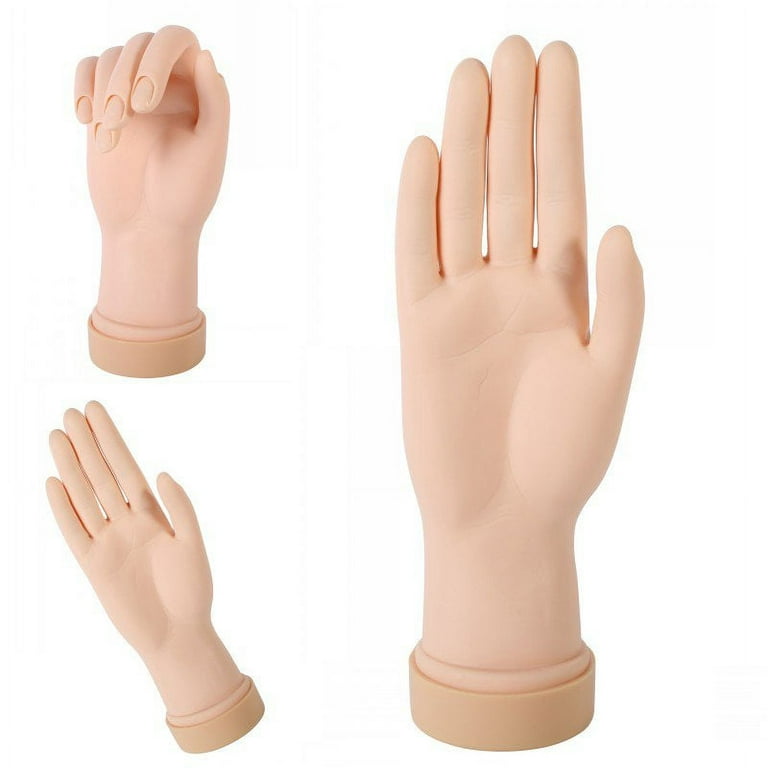 Flexible Soft Hand Model For Nail Art Practice, Fake Hand Mannequin Manicure  Training Tool Fake Manican Hands For Nails Practice