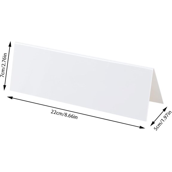 Reusable Name Tent Cards, 100pcs White Reusable Name Tent Cards Dry Erase Wipe, Dry Erase Name Tent Cards, Clean Desk Name Tags, Stackable and Simple to Use, for Schools, Commercial Offices (100)