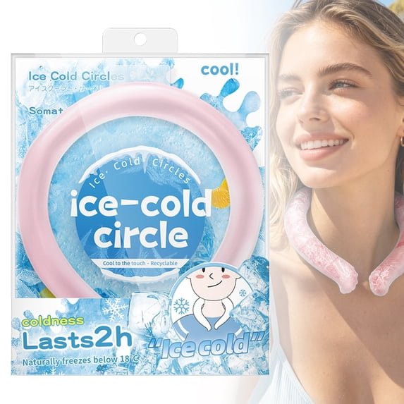 Reusable Neck Cooling Tube for Hot Weather, Wearable Ice Neck Cooler, Long-Lasting Heat Relief Cooling Collar, Refreezable Neck Ice Ring, for Summer Outdoor Sports Working Running Travel