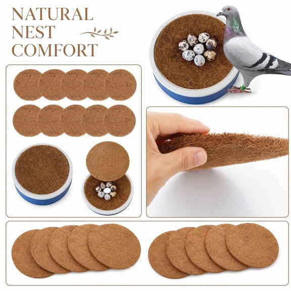 Reusable Nesting Pads for Chicken Coop, 6 Inch Coconut Fiber Liner Nesting Box Pads for Chickens, Washable Nesting Pads for Chicken Coop Bedding, 8 Pack Chicken Coop Accessories