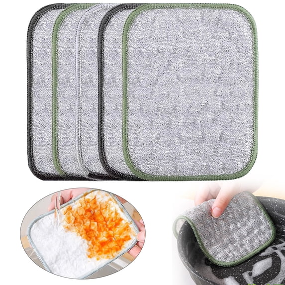 Reusable Non-Scratch Silver Mesh Dishcloth – Efficient Dry & Wet Cleaning for All Cookware