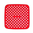 thumbnail image 1 of Reusable Non Stick Fryer Liner Mat 8" 9" Square,Food Grade Silicone,Dishwasher Safe,Fits Air Fryer Baskets & Cookware,Red Black,1PC, 1 of 2