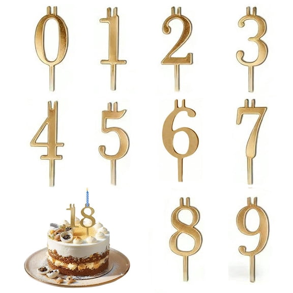 Reusable Number Birthday Candle Holder Set, Digital Birthday Cake Candle Holders Set, Silver Cake Topper Decorations, Adjustable Candles Stand, Party Cakes Accessories(1set)