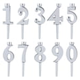 thumbnail image 1 of Reusable Number Birthday Candle Holder Set, Digital Number Candles for Birthday Cakes, Silver Cake Topper Decorations, Adjustable Candles Stand, Party Cakes Accessories(1Set), 1 of 6