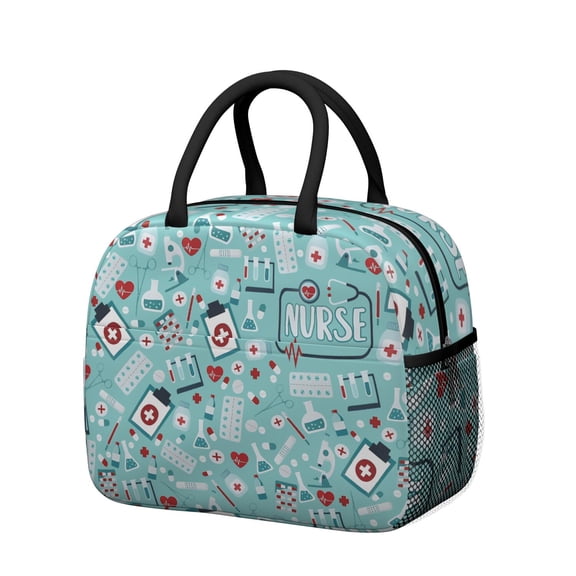 Reusable Nurse Lnsulated Lunch Bag for Women & Men-Leakproof Water-Resistant Cooler Tote,Large Capacity(10.6x8.7x6.3in)for Work,Office,Travel,Picnic,Beach.