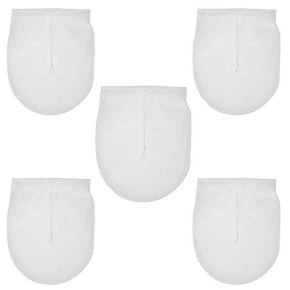 Reusable Nut Milk Bag,5 Pack 12" x 10" Cheesecloth Bags for Straining Almond,Milk,Yogurt, Strainer Milk Nut Bag for Cold Brew Coffee Tea Beer Juice Fine Nylon Mesh Cheese Cloth(White)
