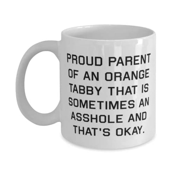 Reusable Orange Tabby Cat Gifts, Proud Parent of an Orange Tabby That is Sometimes, Orange Tabby Cat 11oz Mug From Friends, Orange tabby cat birthday gift ideas, Orange tabby cat birthday