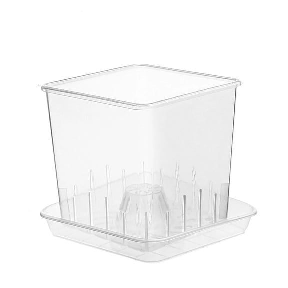 Reusable Orchid Pots with Holes Square Transparent Plastic Flower Pots Breathable Root Control Planters for Phalaenopsis Repotting Indoor Garden Reusable Plant Containers
