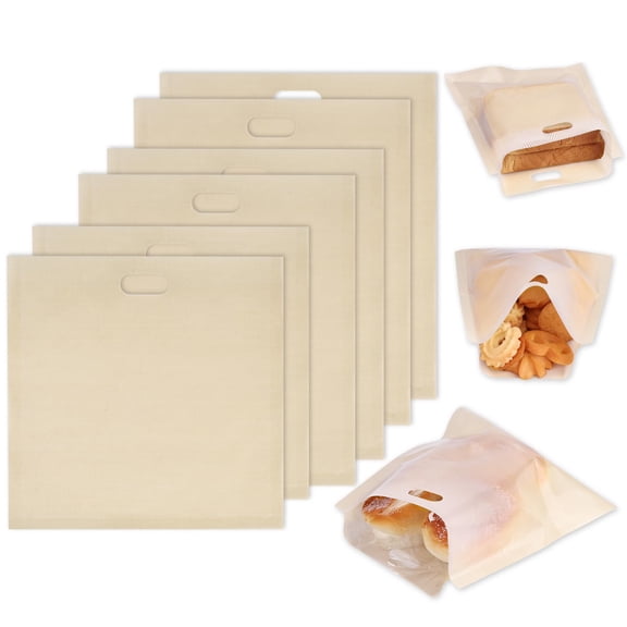 Reusable PTFE Toaster Bags 6Pcs, Non-Stick for Grilled Cheese, Sandwiches & Nuggets