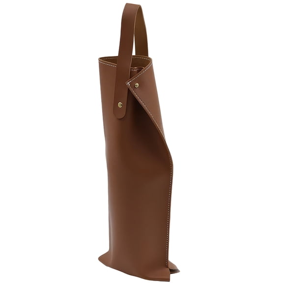 Reusable PU Leather Wine Bottle Holder Single Bottle Wine Protective Tote Bag Dark Brown Champagne Gift Carrier Portable Leather Beer Gift