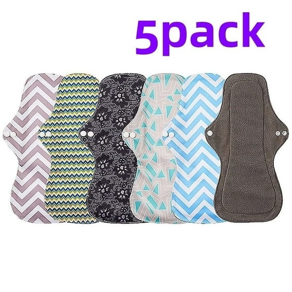 Reusable Pads for Women - Reusable Sanitary Pads | Reusable Panty Liners | Soft Cloth Menstrual Pads - 5 Pack Reusable Menstrual Pads