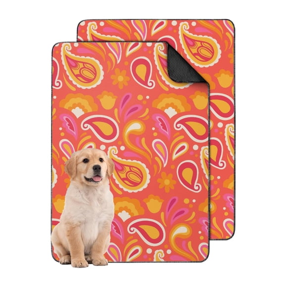 Reusable Paisley House Training Pads, 24" x35" Washable and Non-Slip, Highly Absorbent Mat for Indoor Use with Dogs of All Ages and Sizes.
