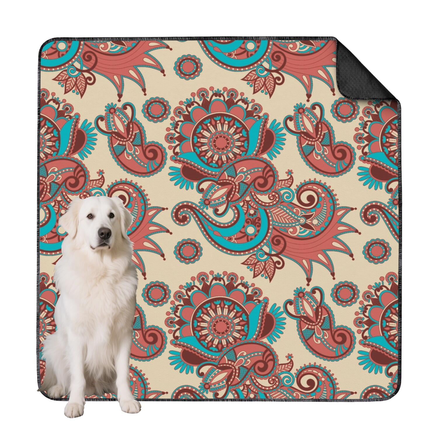 Machine Washable Crate Pad Reference: Reusable Paisley Puppy Training Pads 72 X72 Absorbent Layer For