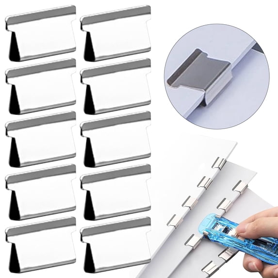 Reusable Paper Binding Clips 10 Pack Non Destructive Stapler Refill Clips Holds 2 to 40 Pages for Office Document Organization