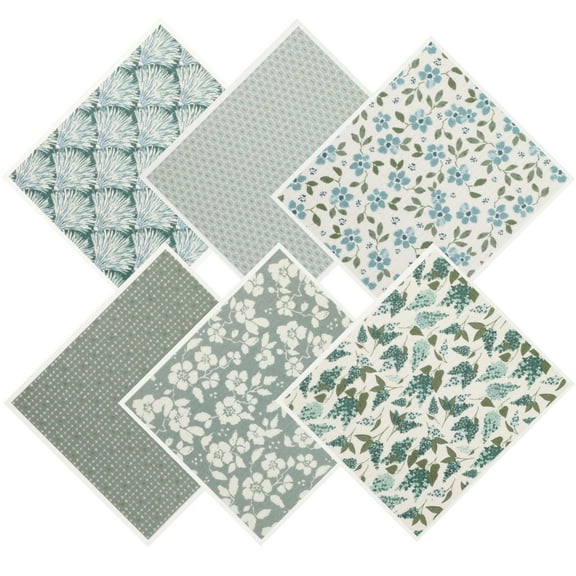 Reusable Paper Towels, Swedish Dishcloths for Kitchen, Non-Scratch Swedish Dish Towels, Super Absorbent Cellulose Dish Cloths, Biodegradable, No Odor Dish Rags Flower(6Pcs)