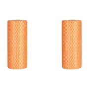 Reusable Paper Towels washable2 Rolls /100pcs Kitchen Paper Towels Multipurpose Fabric Non-Woven Kitchen Disposable Nonstick Wiping Rag House Cleaning Cloth Washcloth Towel Orange