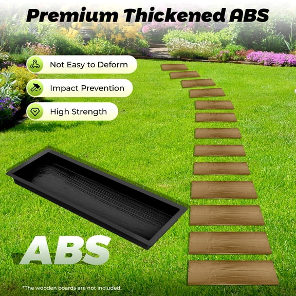 2x Stepping Stone Concrete Mold Wooden Boards Set Path Patio Path Paver Moulds for Creating Sidewalks, Walkways, Paths, Patios, Picnic Areas