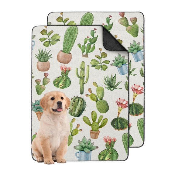 Reusable Pee Pads for Dog Kennel 24" x35" - Washable Potty Pads with Absorbent Layer and Stylish Plant Patterns (Plant patterns)