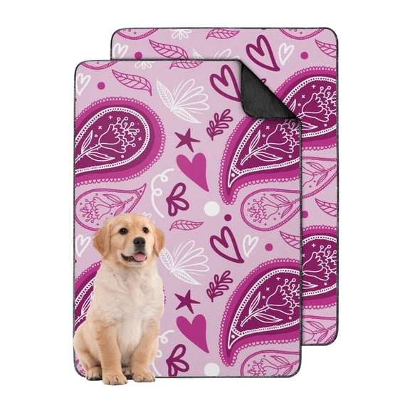 Reusable Pee Pads for Pet Training, 24" x35" Paisley Pattern Washable Dog Potty Pads, Non-Slip.