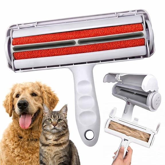 Reusable Pet Hair Remover Roller Heavy Duty Manual Lint Roller for Dog & Cat Hair Furniture, Couch, Carpet, Rugs & Car Seats Durable ABS, Portable & Eco-Friendly