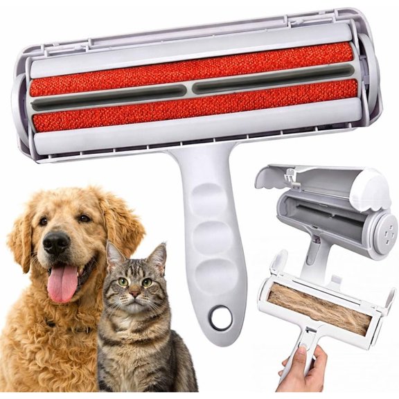 Reusable Pet Hair Remover Roller Heavy Duty Manual Lint Roller for Dog & Cat Hair Furniture, Couch, Carpet, Rugs & Car Seats Durable ABS, Portable & Eco-Friendly