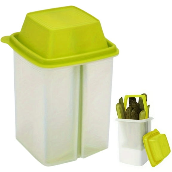 Reusable Pickle Jars with Built-In Strainer Lid, BPA-Free Condiment & Pickle Storage Container, Easy Open Lid for Crisp, Mess-Free Food Preservation