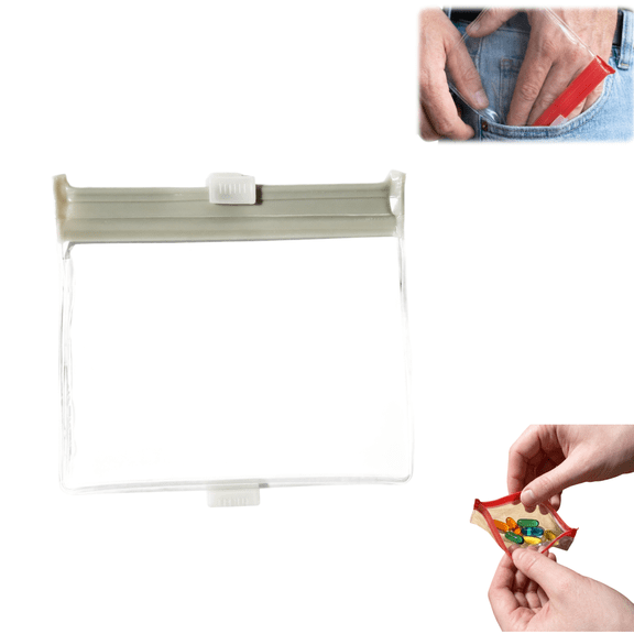 Reusable Pill Pouches for Travel: Color Coded Medicine Bags with Slide Lock Seal - Waterproof EVA Pill Pockets for Storage (1 Pcs)