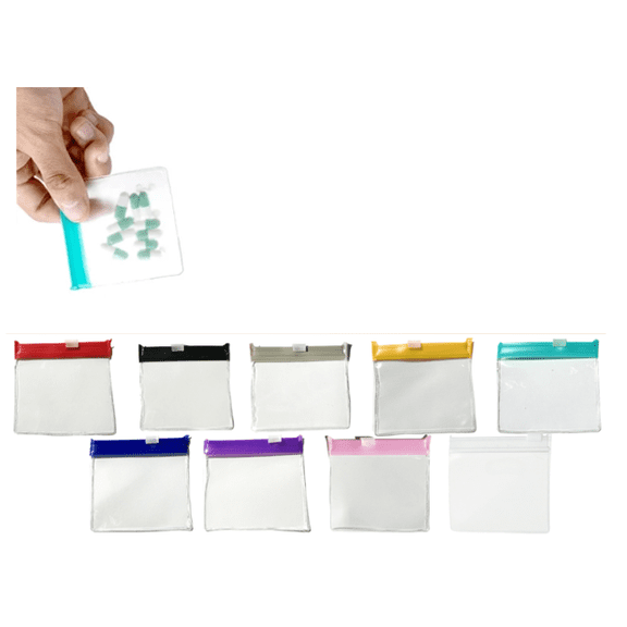 Reusable Pill Pouches for Travel: Color Coded Medicine Bags with Slide Lock Seal - Waterproof EVA Pill Pockets for Storage 9PC