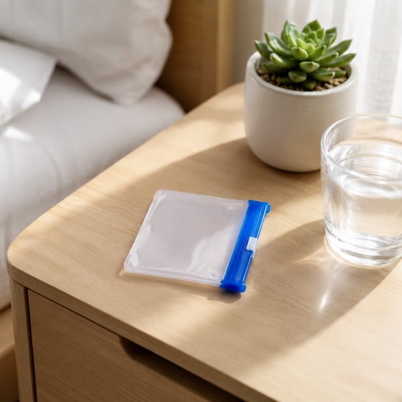Reusable Pill Pouches for Travel: Color Coded Medicine Bags with Slide Lock Seal - Waterproof EVA Pill Pockets for Storage, Blue