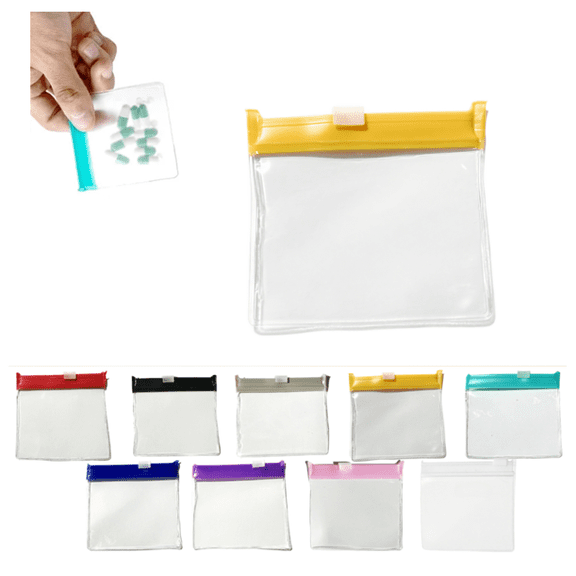 Reusable Pill Pouches for Travel: Color Coded Medicine Bags with Slide Lock Seal - Waterproof EVA Pill Pockets for Storage Yellow(1PC)