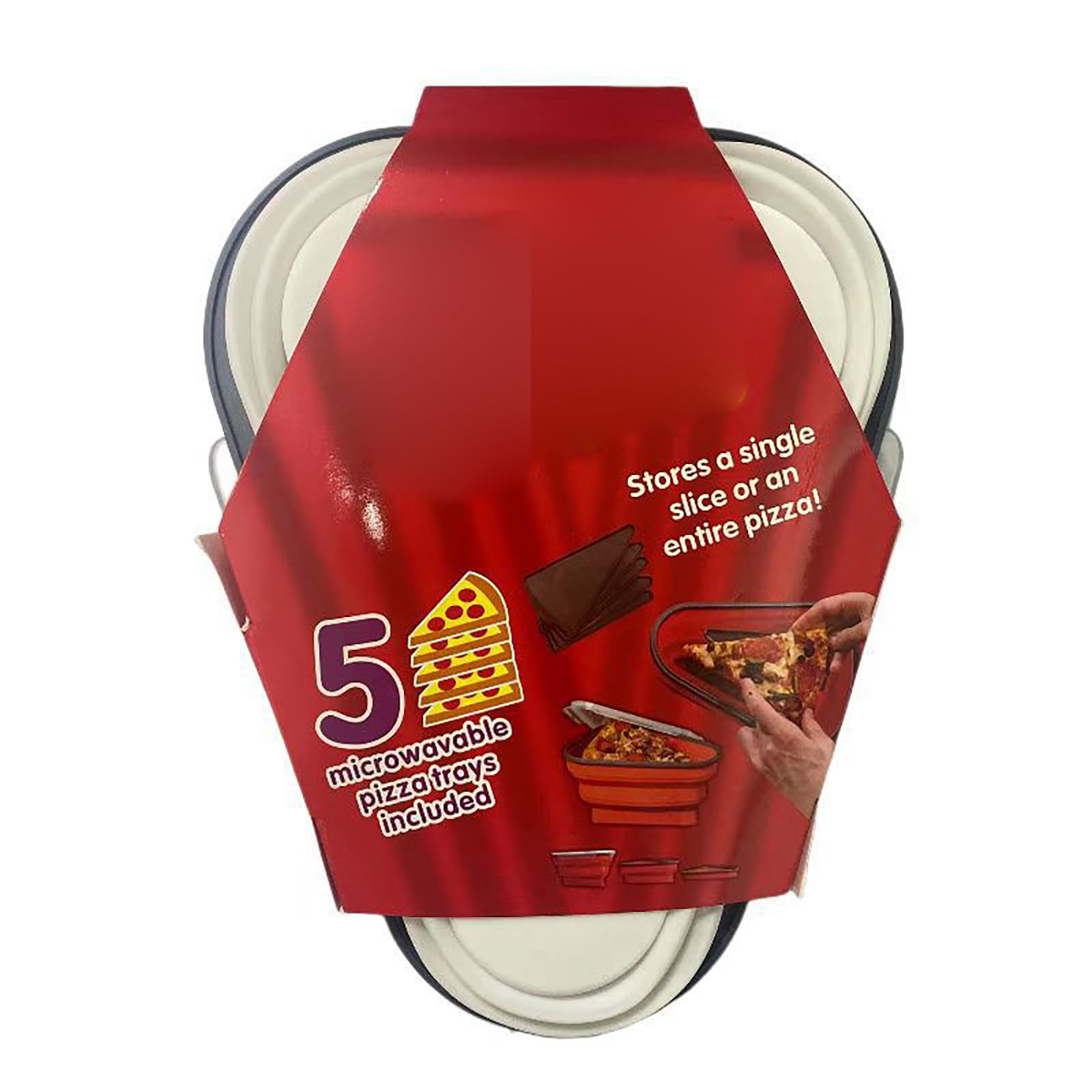 Reusable Pizza Storage Container With 5 Microwavable Serving Trays