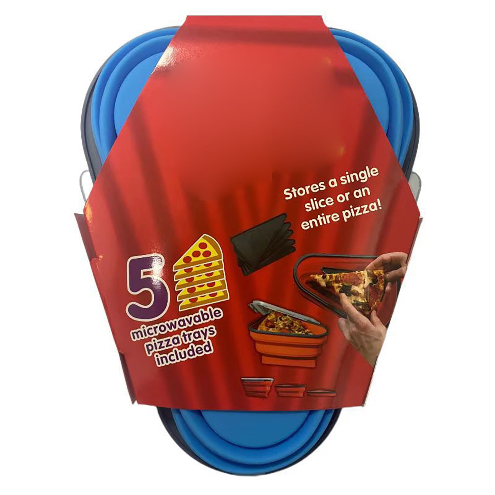 Reusable Pizza Storage Container With 5 Microwavable Serving Trays