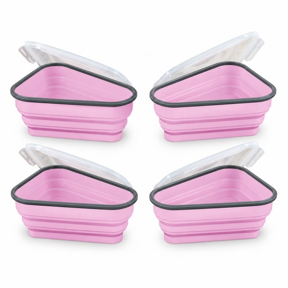 Reusable Pizza Storage Container with 5 Microwavable Serving Trays ...