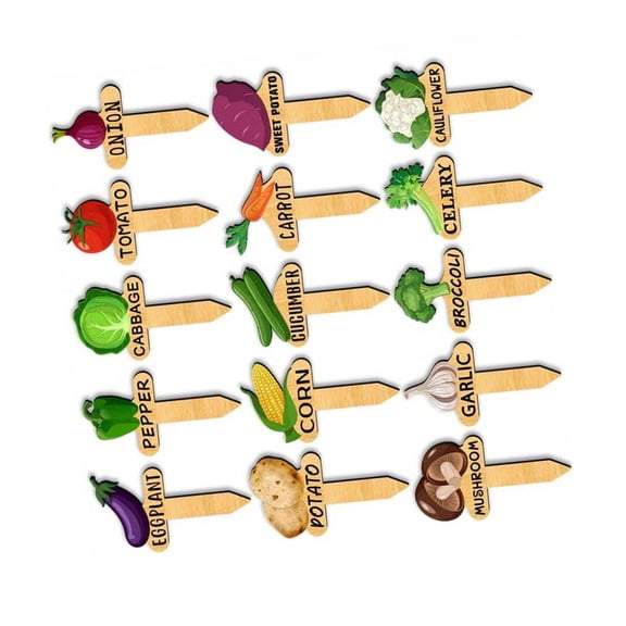 Reusable Plant Markers Natural Timber for Indoor Outdoor Seedling Tracking