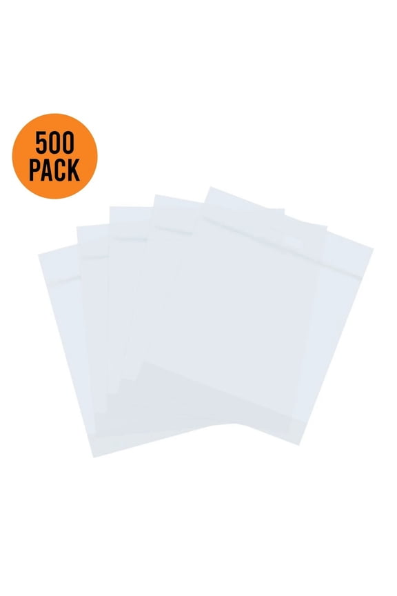 Reusable Plastic Bag for Clothing, Shopping - LDPE Clear Handle Bag - 9X12 (Pack of 500 Pcs)
