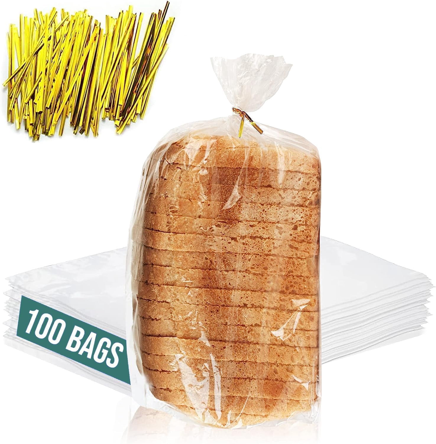 VVNIAA 100 Pack Kraft Bread Bags With Window - Large 13.7x8.2x3.5 Inch, Includes Stickers For Homemade Sourdough & Gifting - View #6