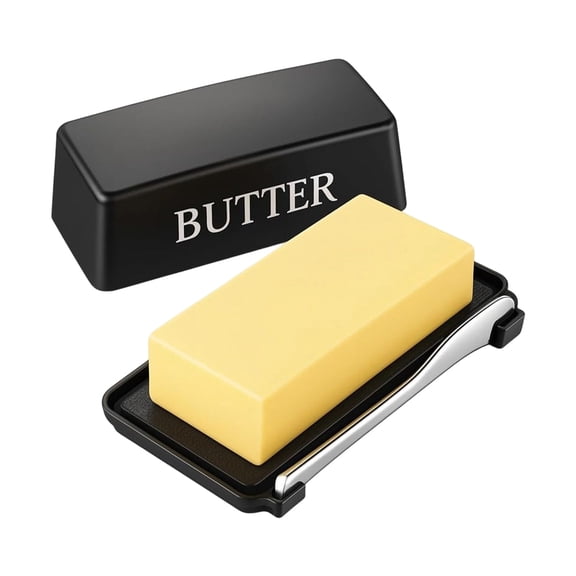 Reusable Plastic Butter Holder Nonslip Slicers Included Tight Sealing Lid Heat Resistant Construction For Organization