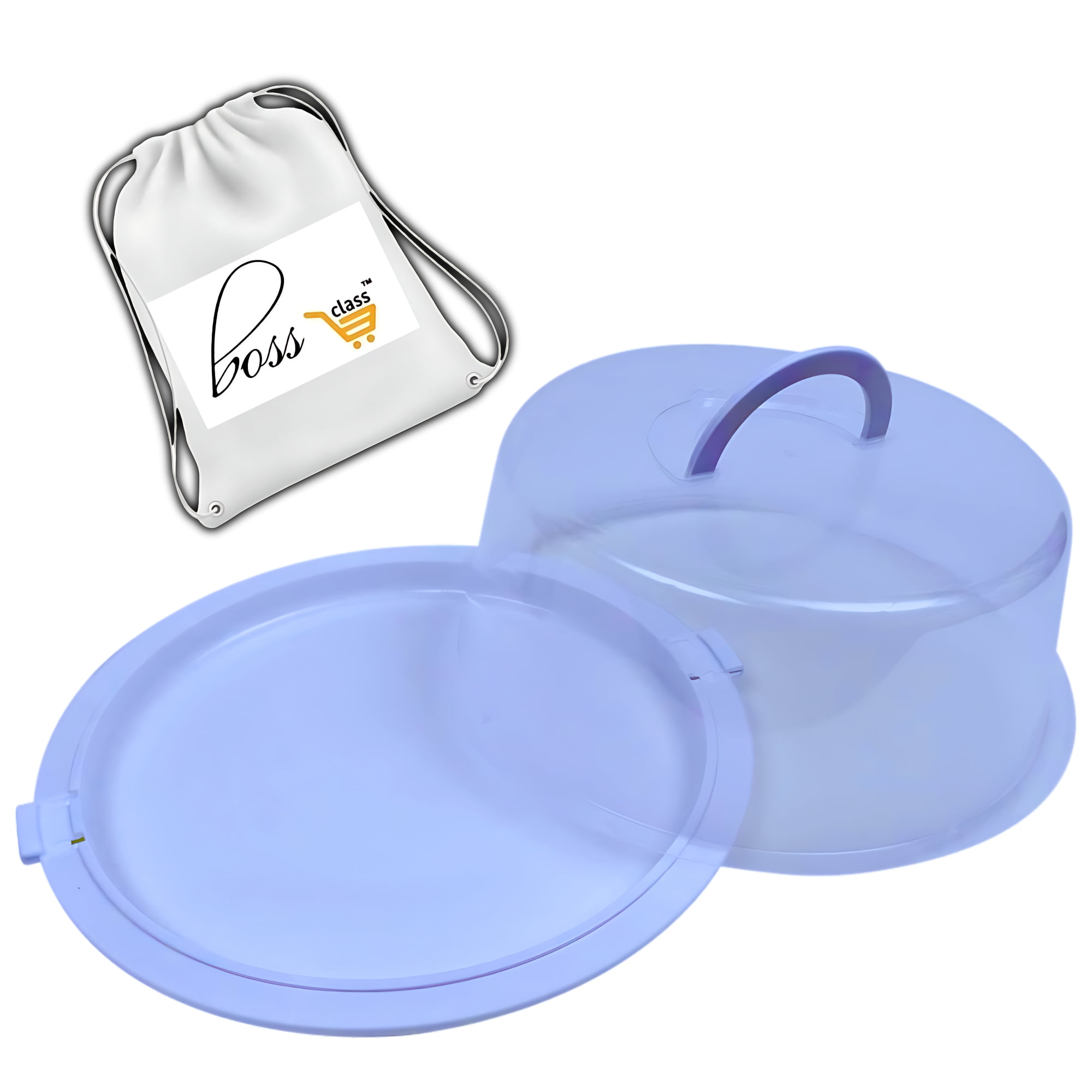Reusable Plastic Cake Container with Lid, 12x4.75 in. Clear Transparent
