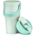 thumbnail image 1 of Reusable Plastic Coffee Travel Mug with Handle – Leak-Proof Lid, Microwave & Dishwasher Safe - 24 oz - Green (Teal), 1 of 4