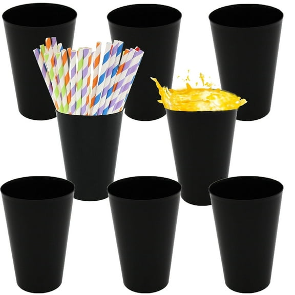 Reusable Plastic Cups,Bexikou 9 oz Unbreakable Drinking Cup,Plastic Party Cups,Blank Drinking Cups,White Cocktails Cups for Wedding Picnics Party Supplies